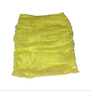 Oh polly ripple effect mini skirt in lime